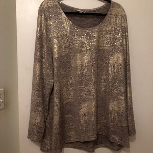 JM Collection Gold Shimmer top